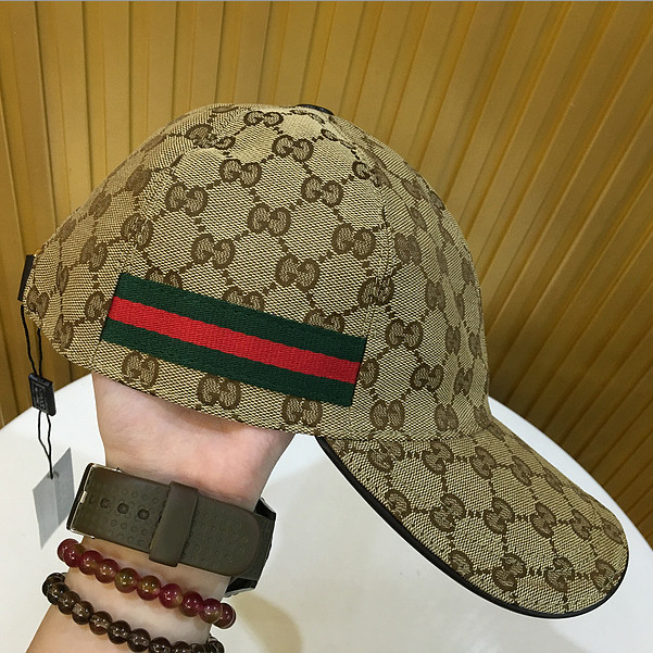 Gucci Original GG Canvas Baseball Hat With Web - DopestKickz