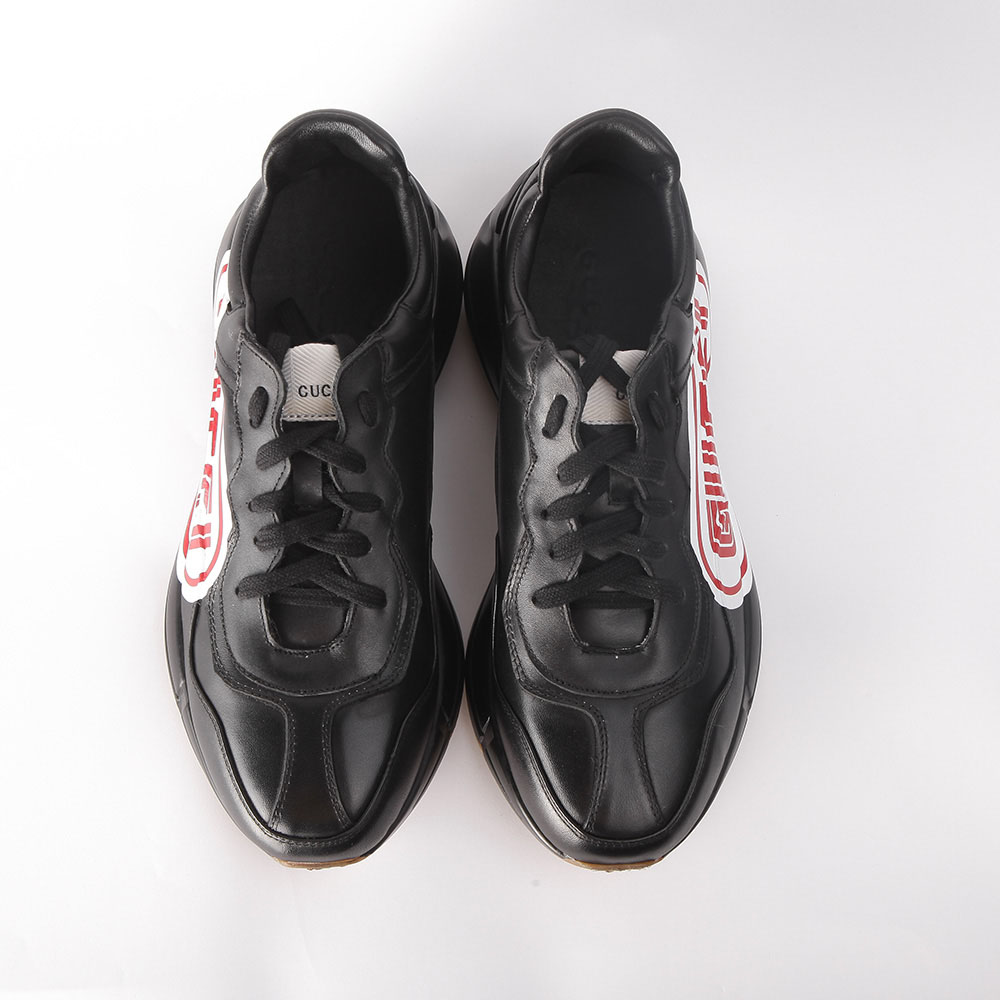 Gucci Rhyton Print Leather Sneaker(Black) - DopestKickz