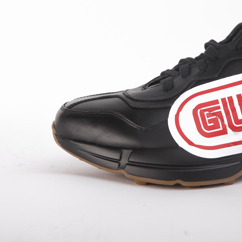 Gucci Rhyton Print Leather Sneaker(Black) - DopestKickz