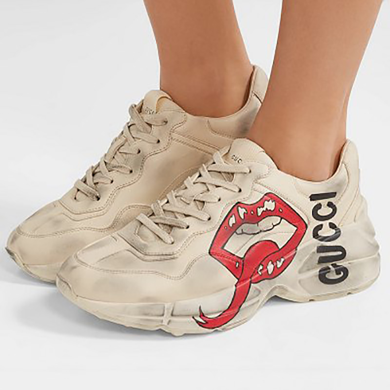 Gucci Rhyton Sneaker With Mouth Print - DopestKickz