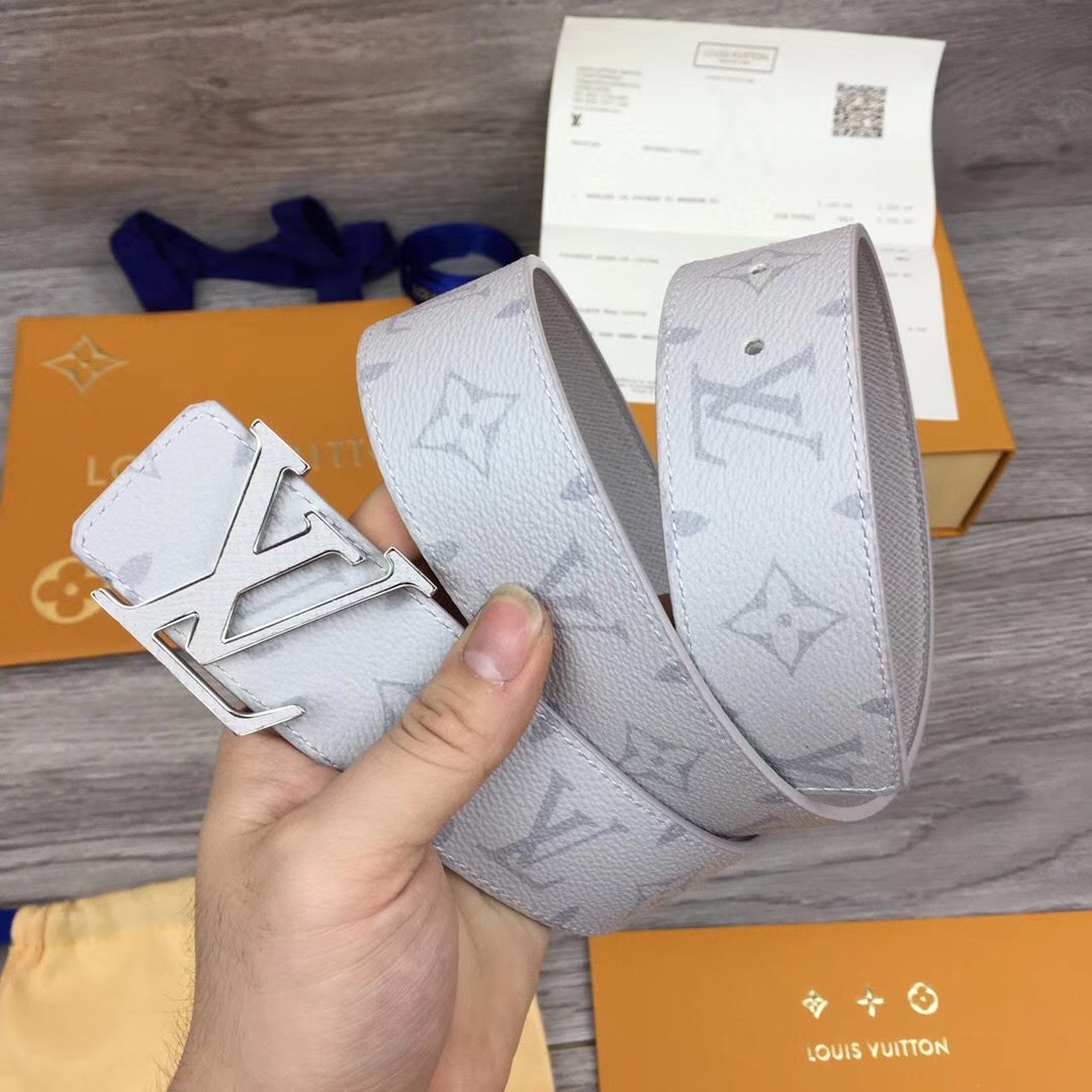 Louis Vuitton Initiales Reversible Belt  In White - DopestKickz