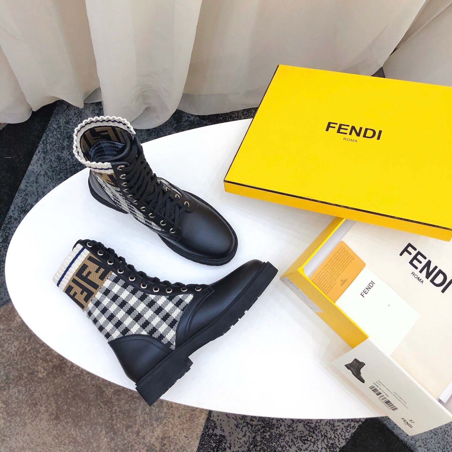 Fendi Leather Biker Boots - DopestKickz