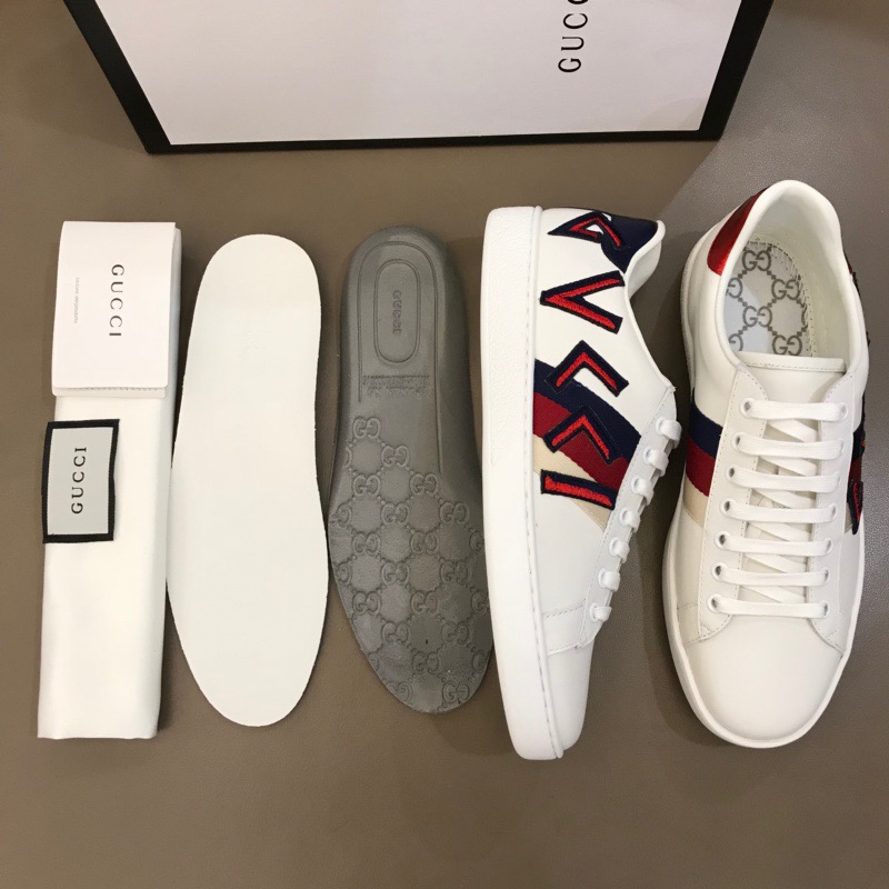 Gucci Letter Ace Embroidered Sneaker - DopestKickz