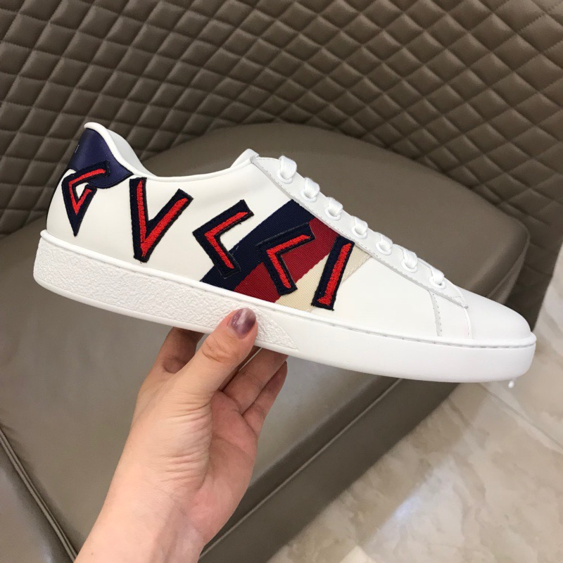 Gucci Letter Ace Embroidered Sneaker - DopestKickz