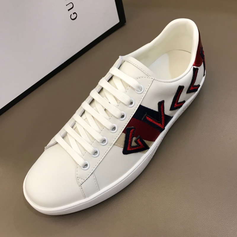 Gucci Letter Ace Embroidered Sneaker - DopestKickz