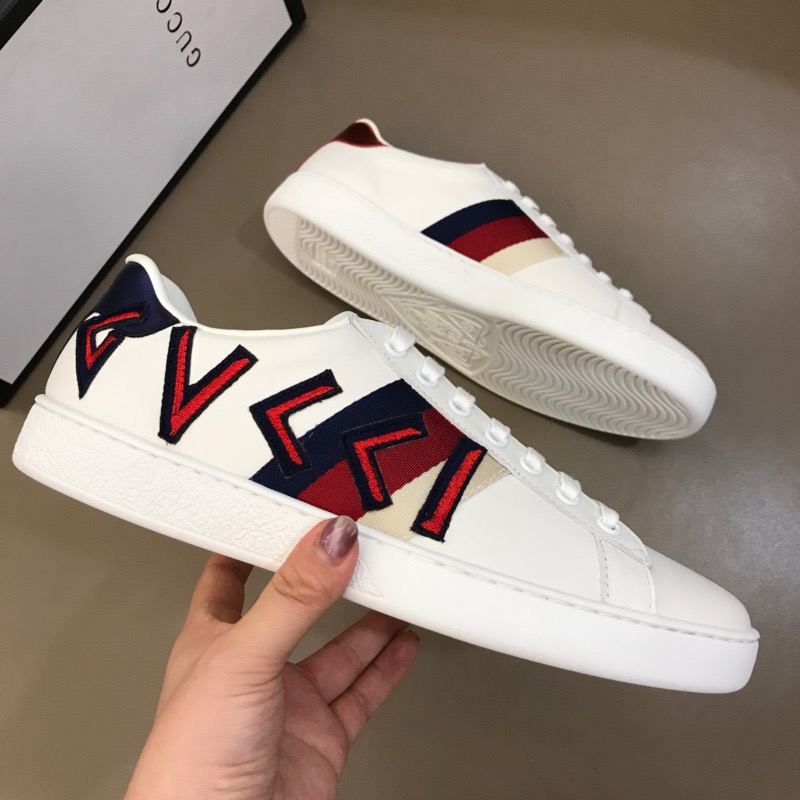 Gucci Letter Ace Embroidered Sneaker - DopestKickz