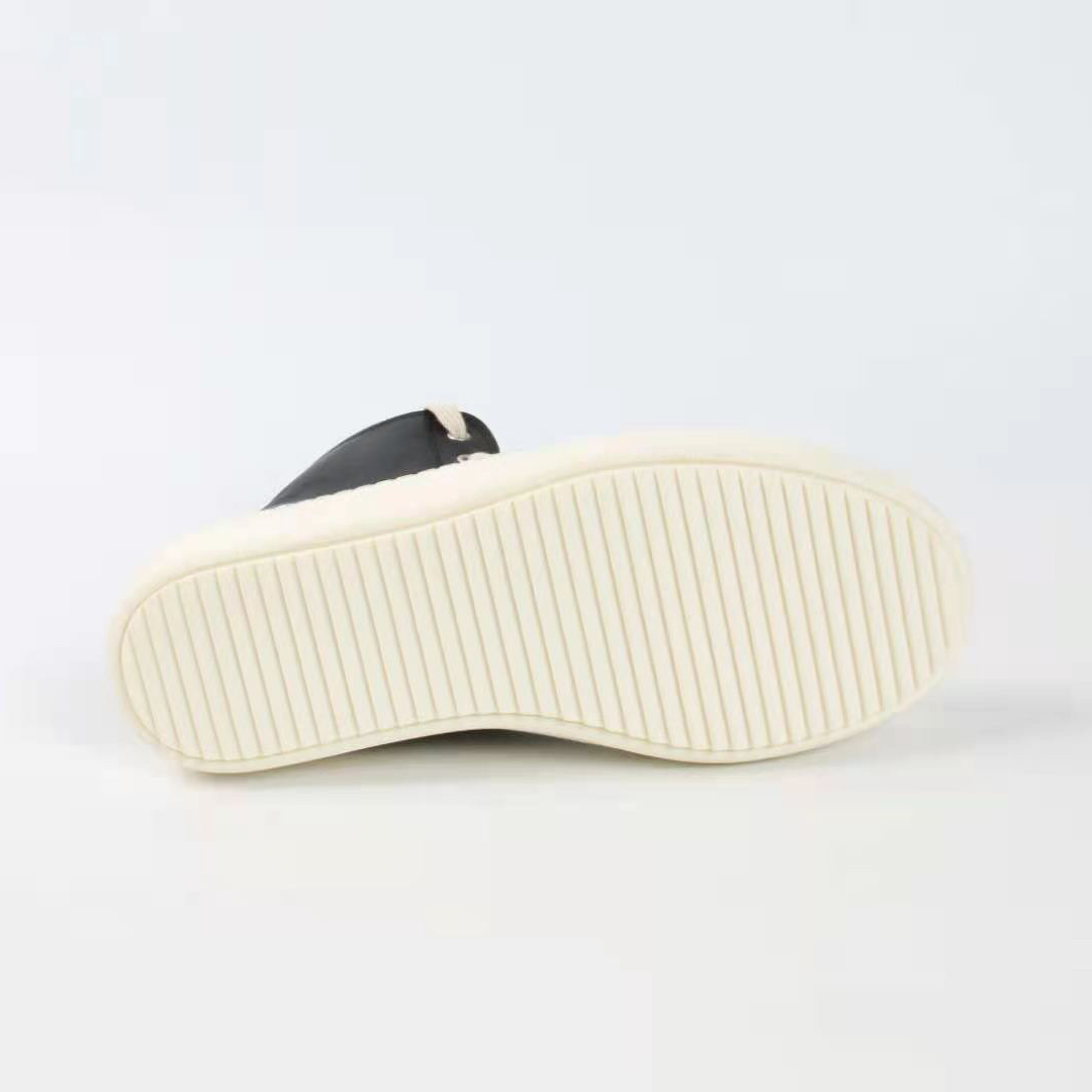 Rick Owens Black Leather High Top Sneakers - DopestKickz