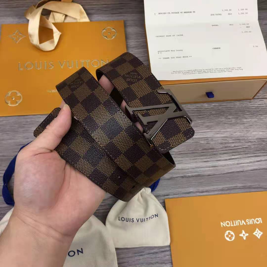 Louis Vuitton Initiales Damier Belt - DopestKickz
