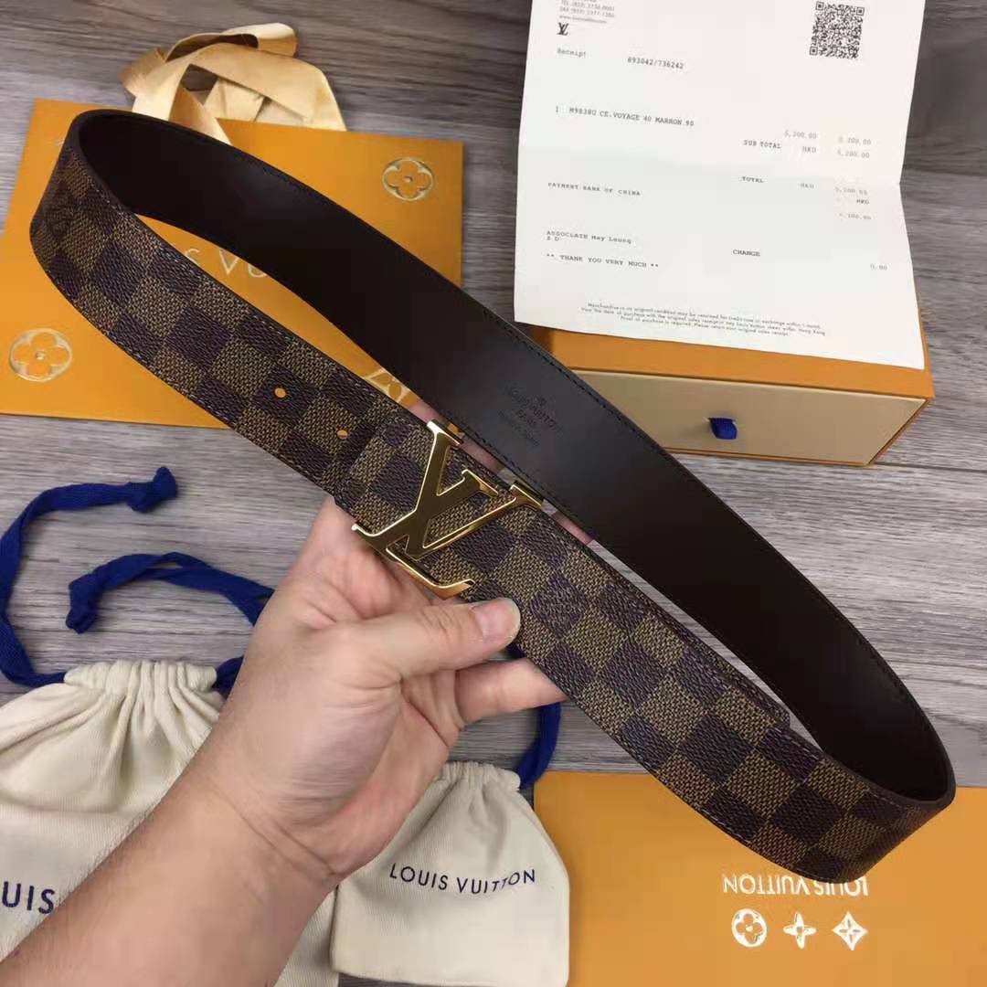 Louis Vuitton Initiales Damier Belt - DopestKickz