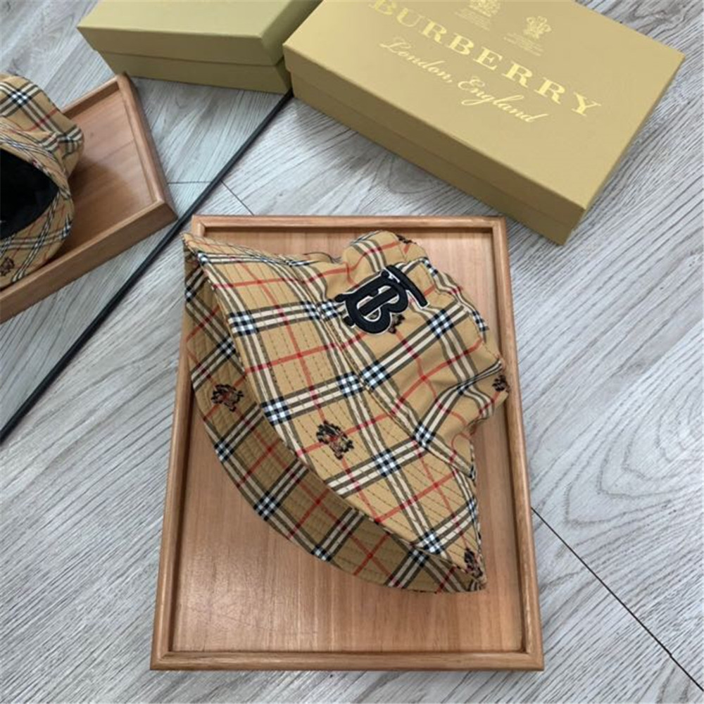 Burberry Monogram Motif Icon Stripe Cotton Bucket Hat - DopestKickz