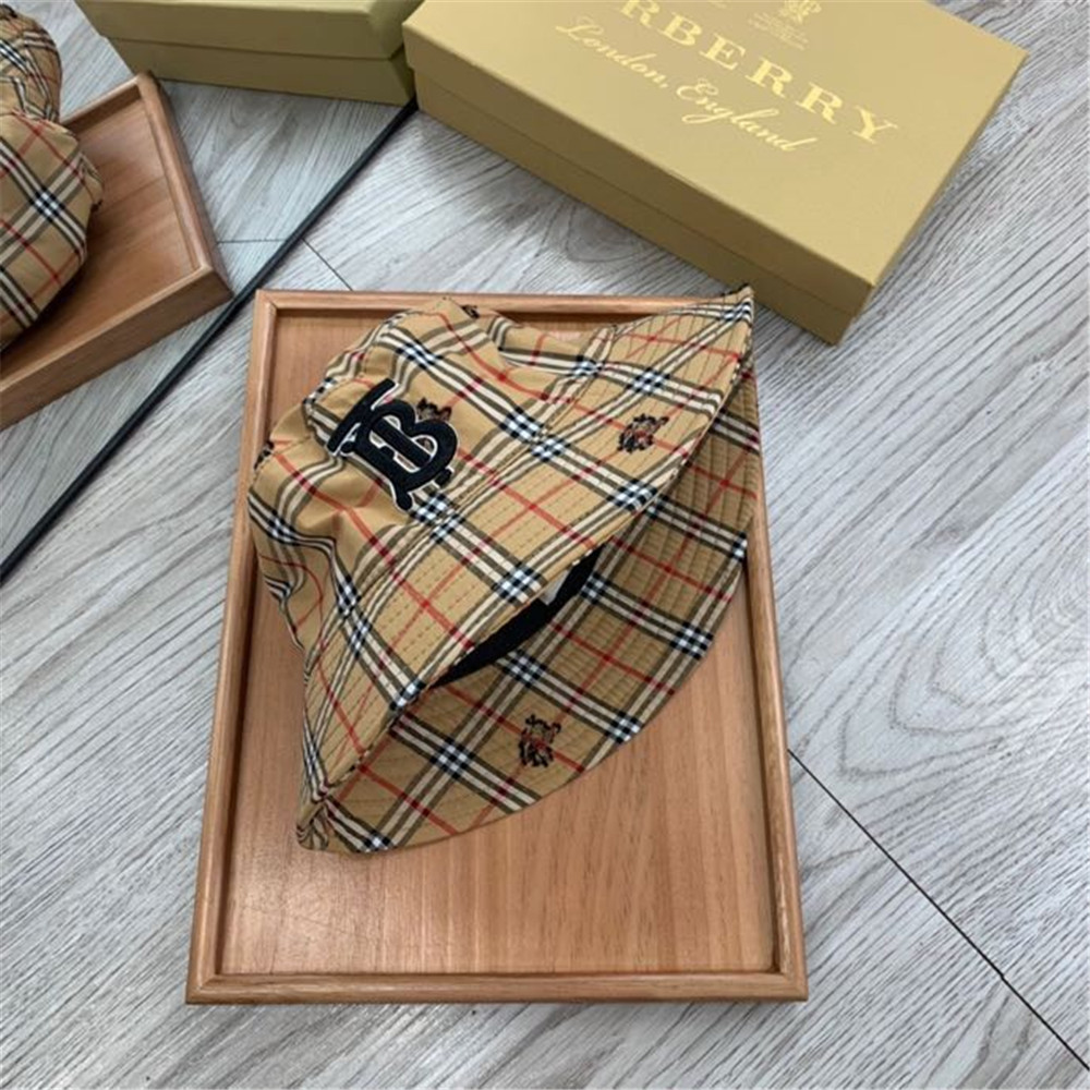 Burberry Monogram Motif Icon Stripe Cotton Bucket Hat - DopestKickz