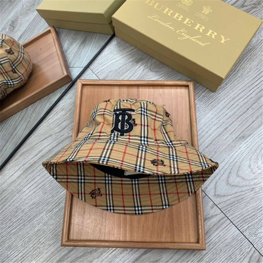 Burberry Monogram Motif Icon Stripe Cotton Bucket Hat - DopestKickz