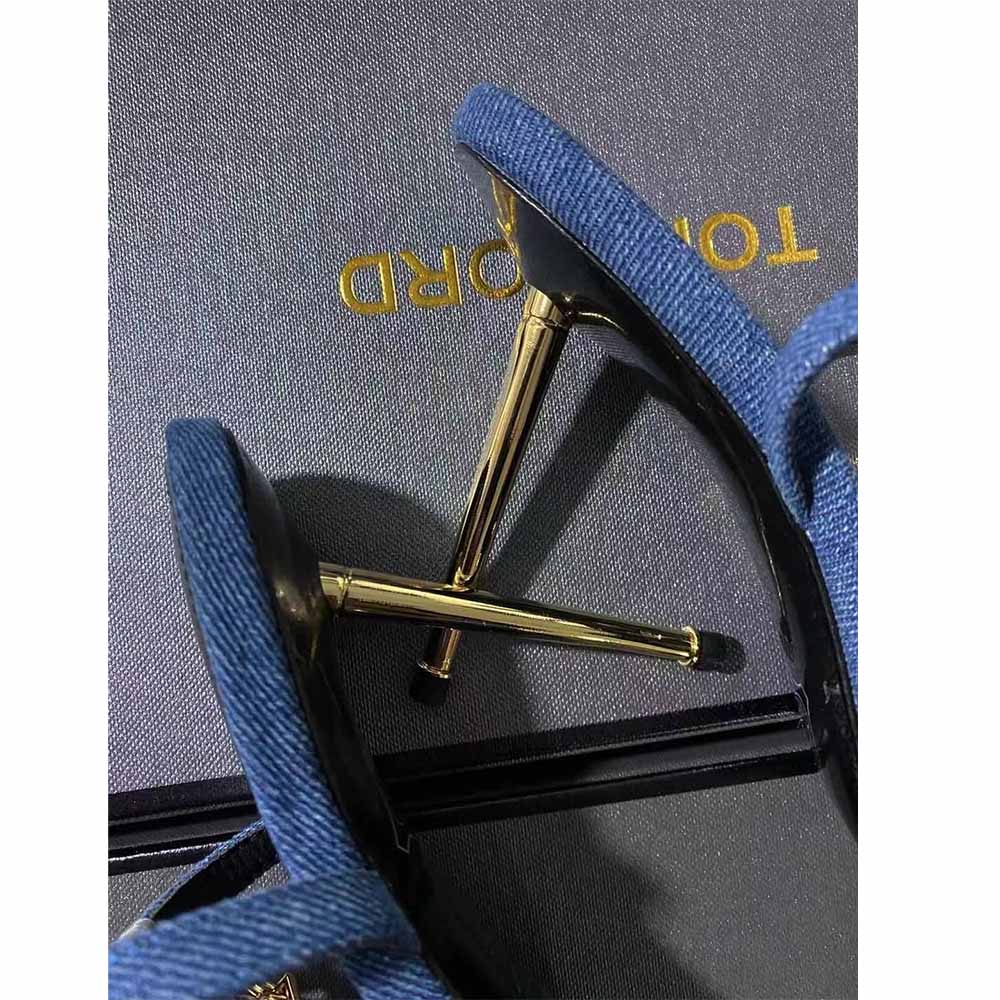 Tom Ford 10cm Denim Lock&Key Stiletto Sandals - DopestKickz