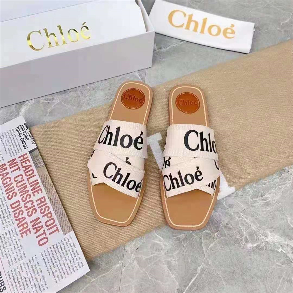 Chloe Logo Printed Sandals - DopestKickz
