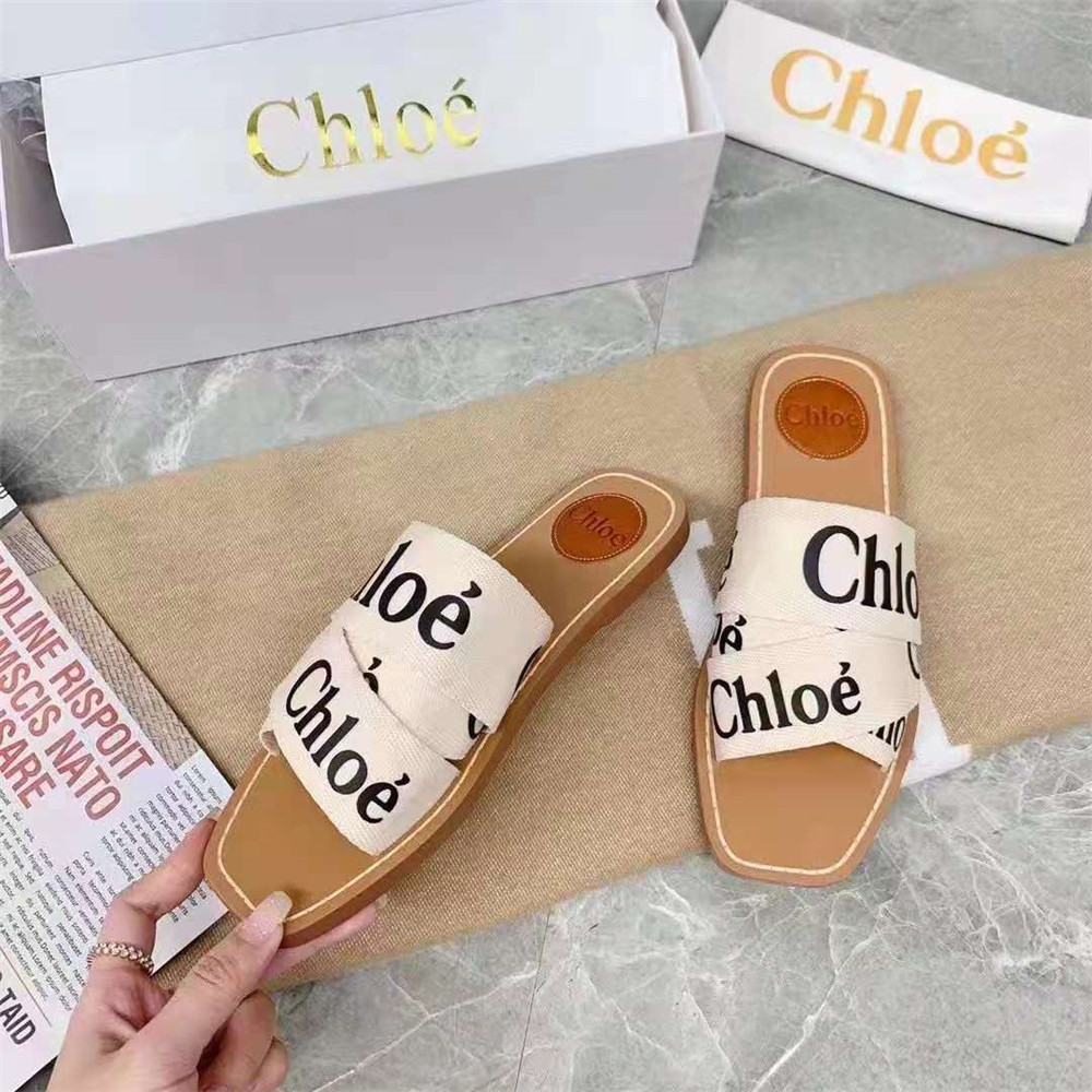 Chloe Logo Printed Sandals - DopestKickz