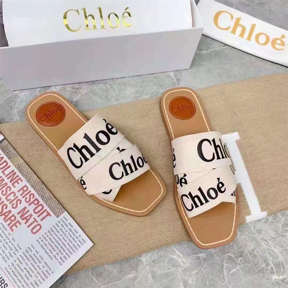Chloe Logo Printed Sandals - DopestKickz