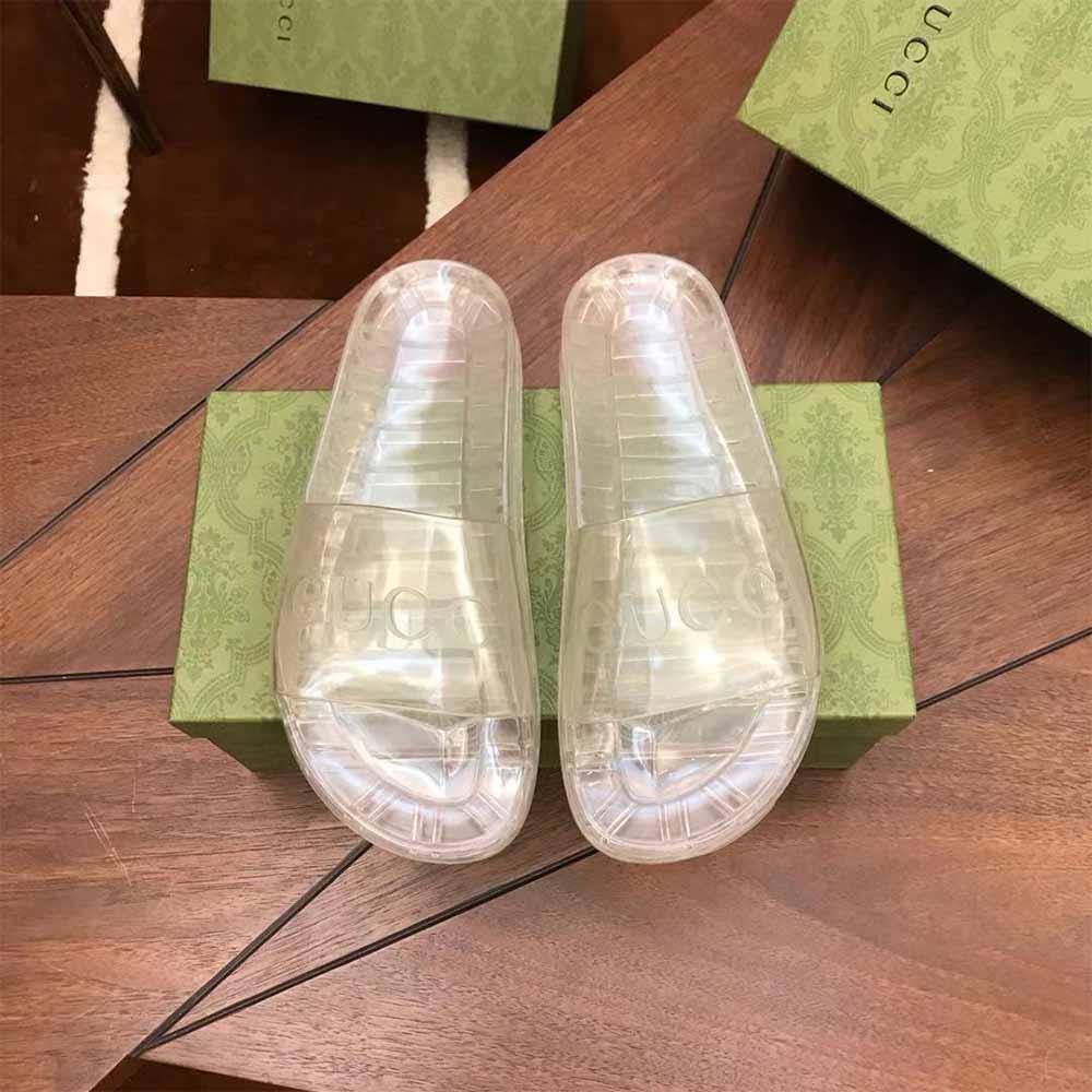 Gucci Men's Slide Sandal With GG Logo - DopestKickz