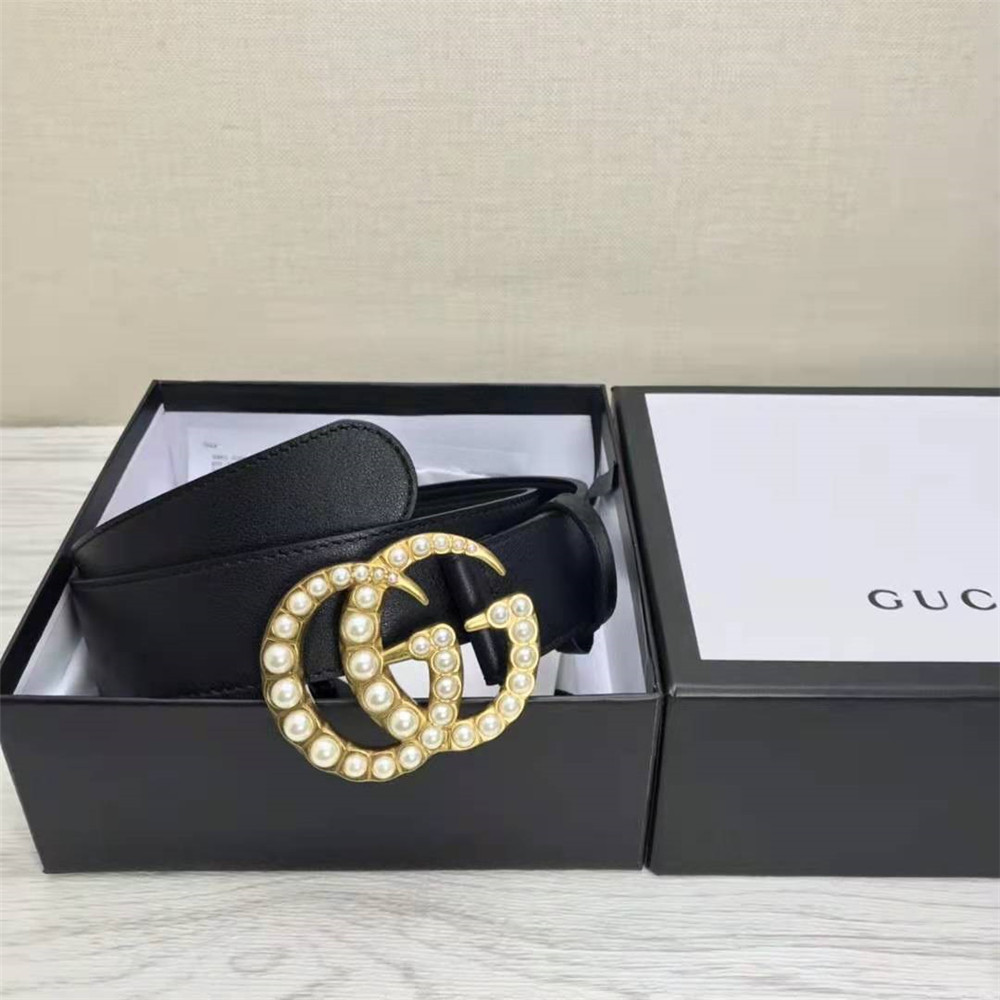 Gucci GG Pearl Black Belt  - DopestKickz