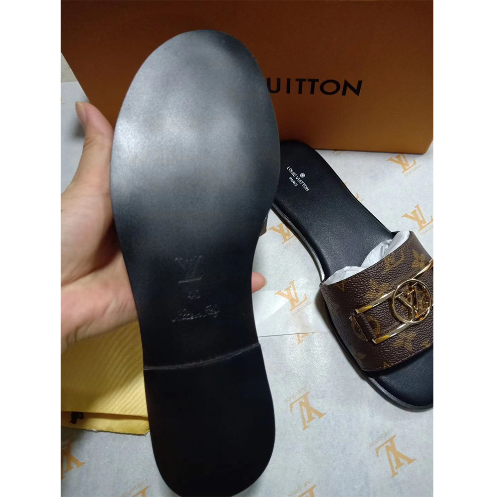 Louis Vuitton Lock It Flat Mule Slides - DopestKickz