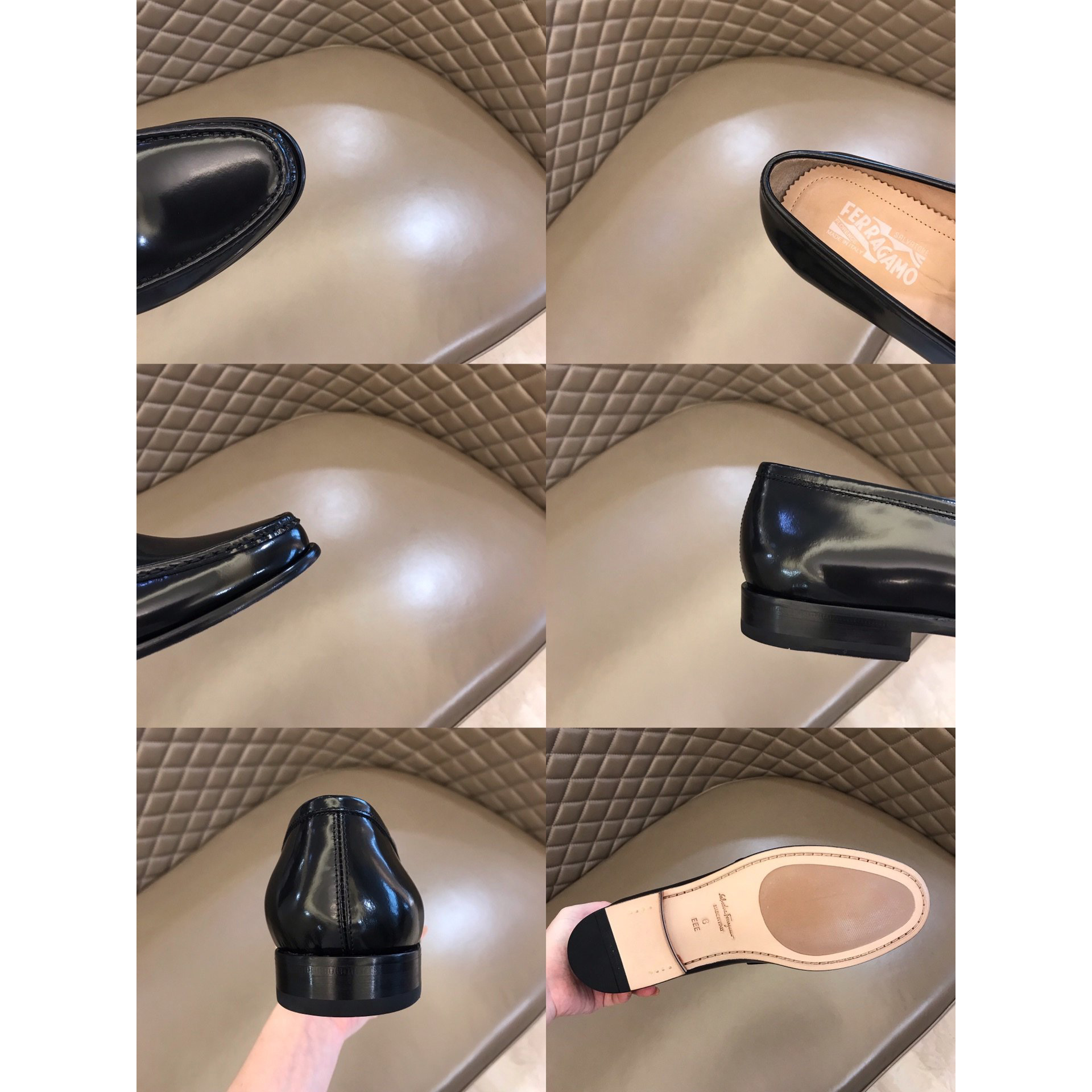 Ferragamo Black Leather Shinny shoes - DopestKickz