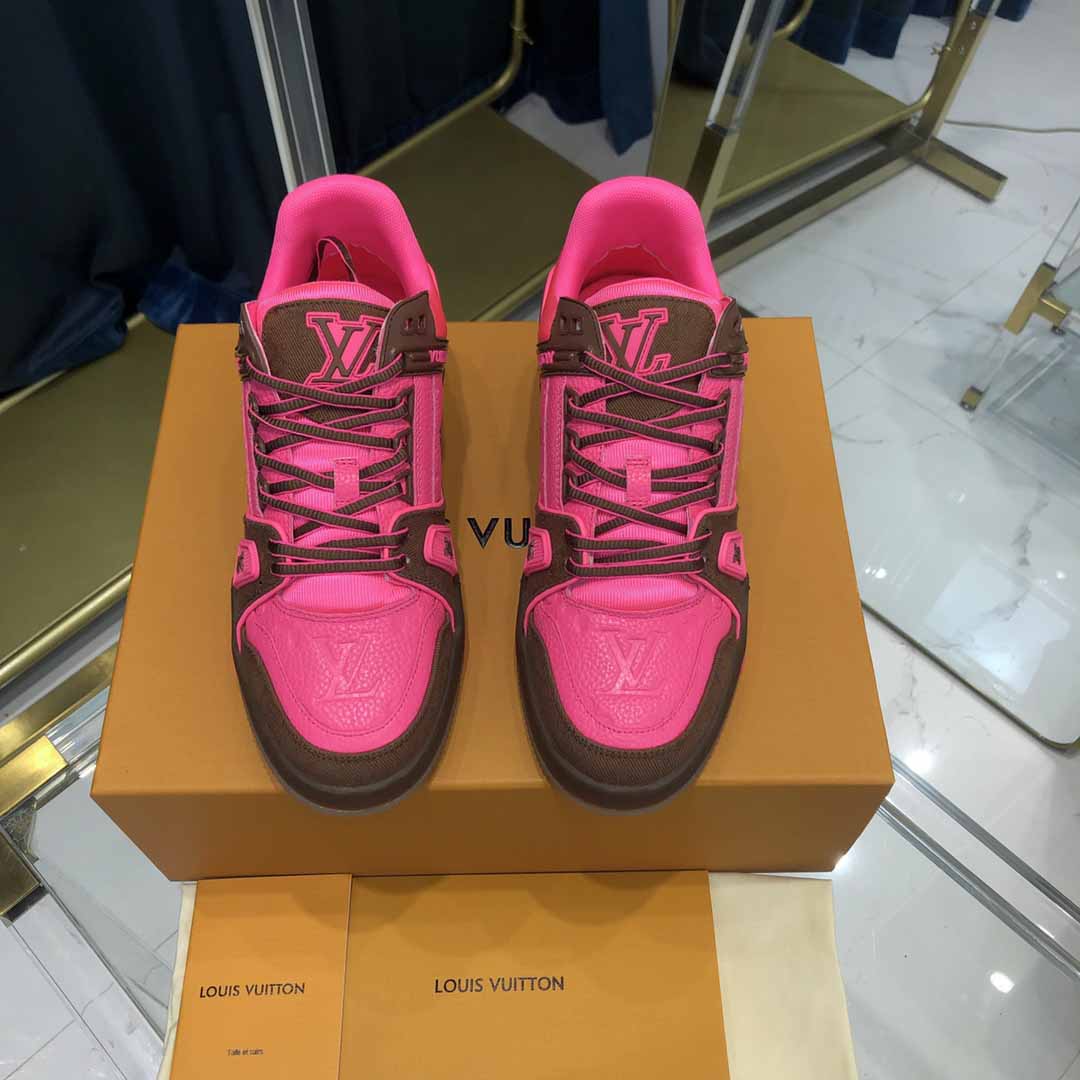 Louis Vuitton Trainer Sneaker Pink - DopestKickz
