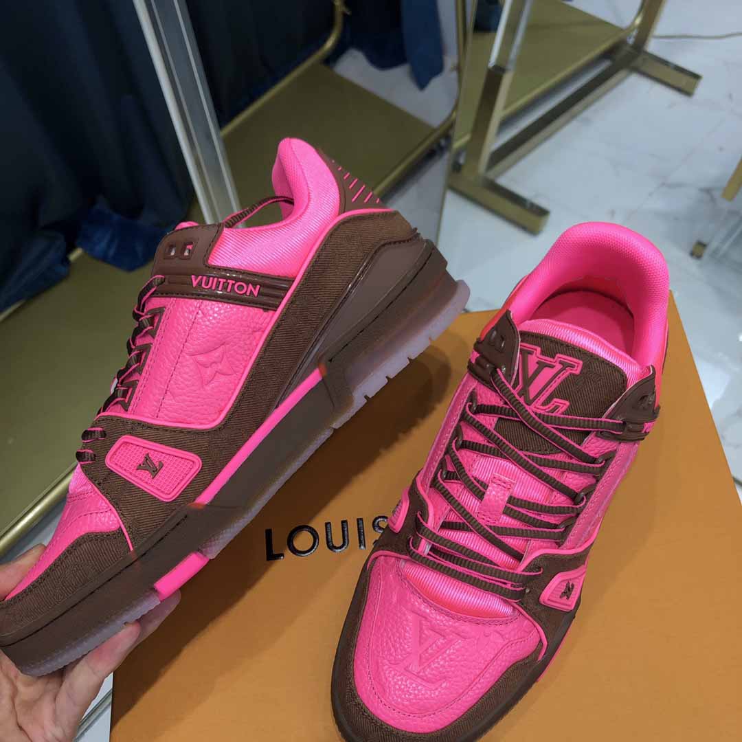 Louis Vuitton Trainer Sneaker Pink - DopestKickz