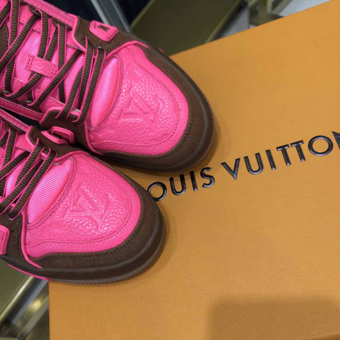 Louis Vuitton Trainer Sneaker Pink - DopestKickz