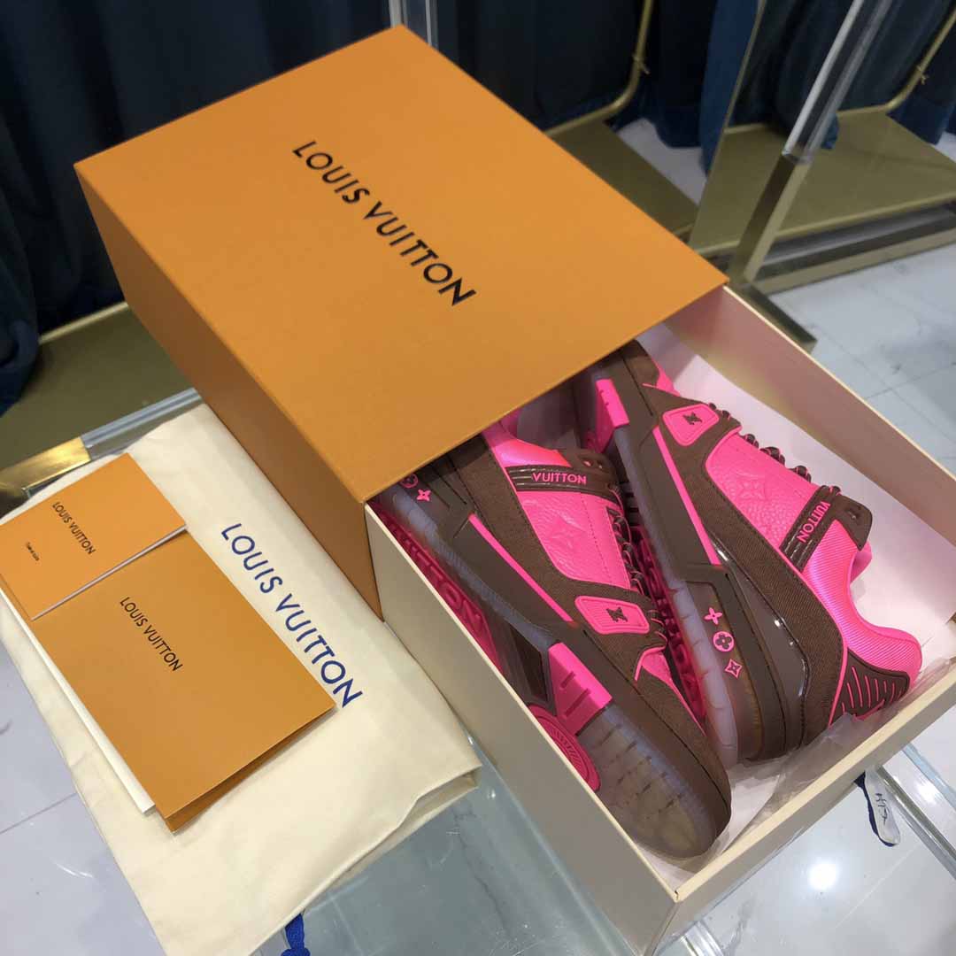 Louis Vuitton Trainer Sneaker Pink - DopestKickz