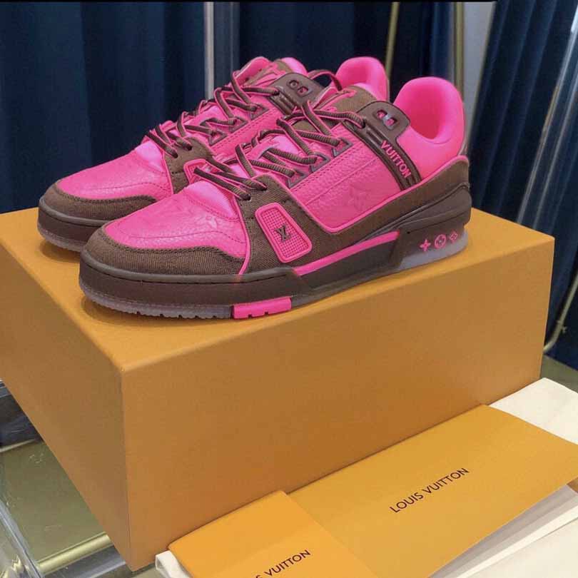 Louis Vuitton Trainer Sneaker Pink - DopestKickz
