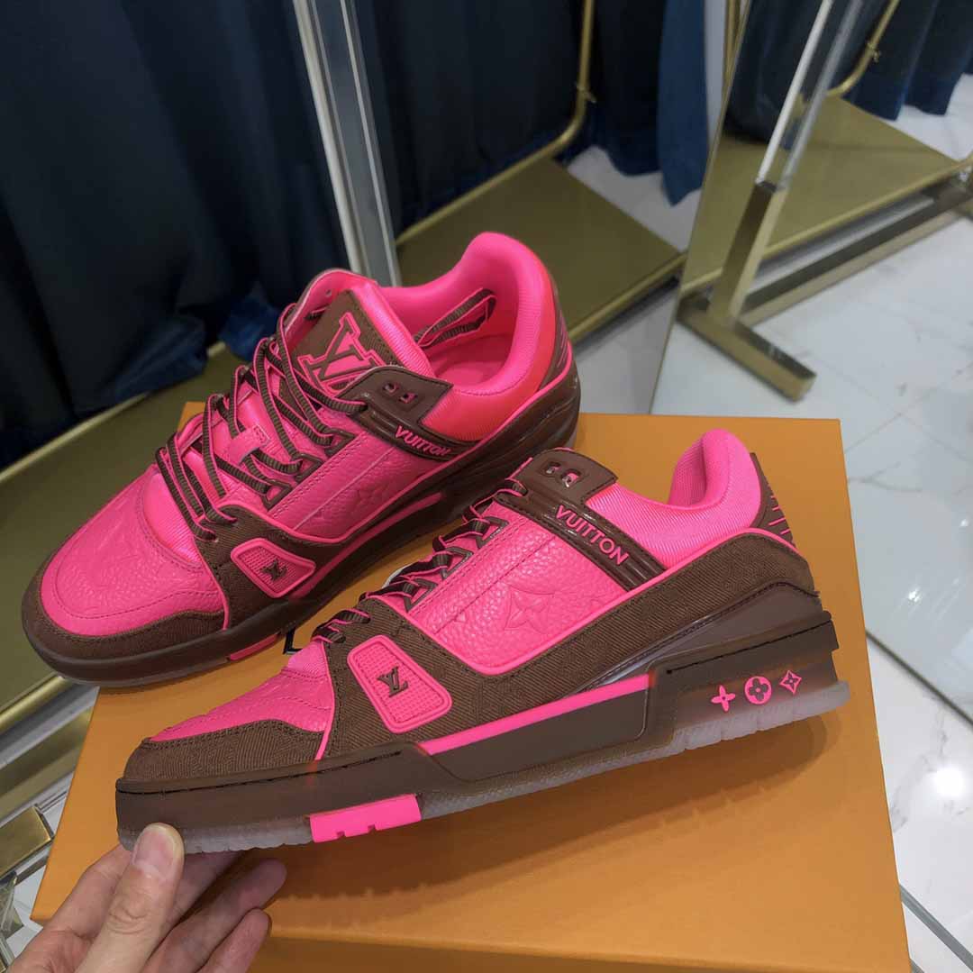 Louis Vuitton Trainer Sneaker Pink - DopestKickz