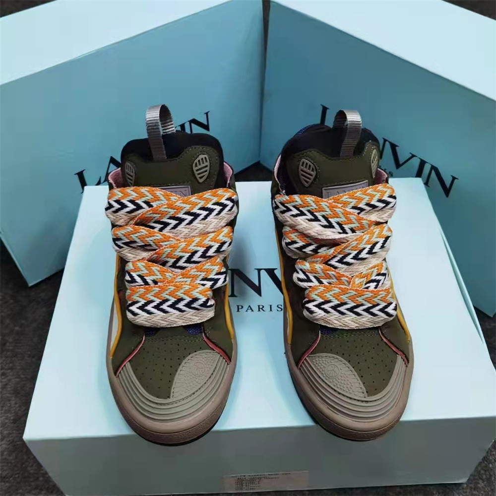 Lanvin Curb Sneaker In Olive Green - DopestKickz