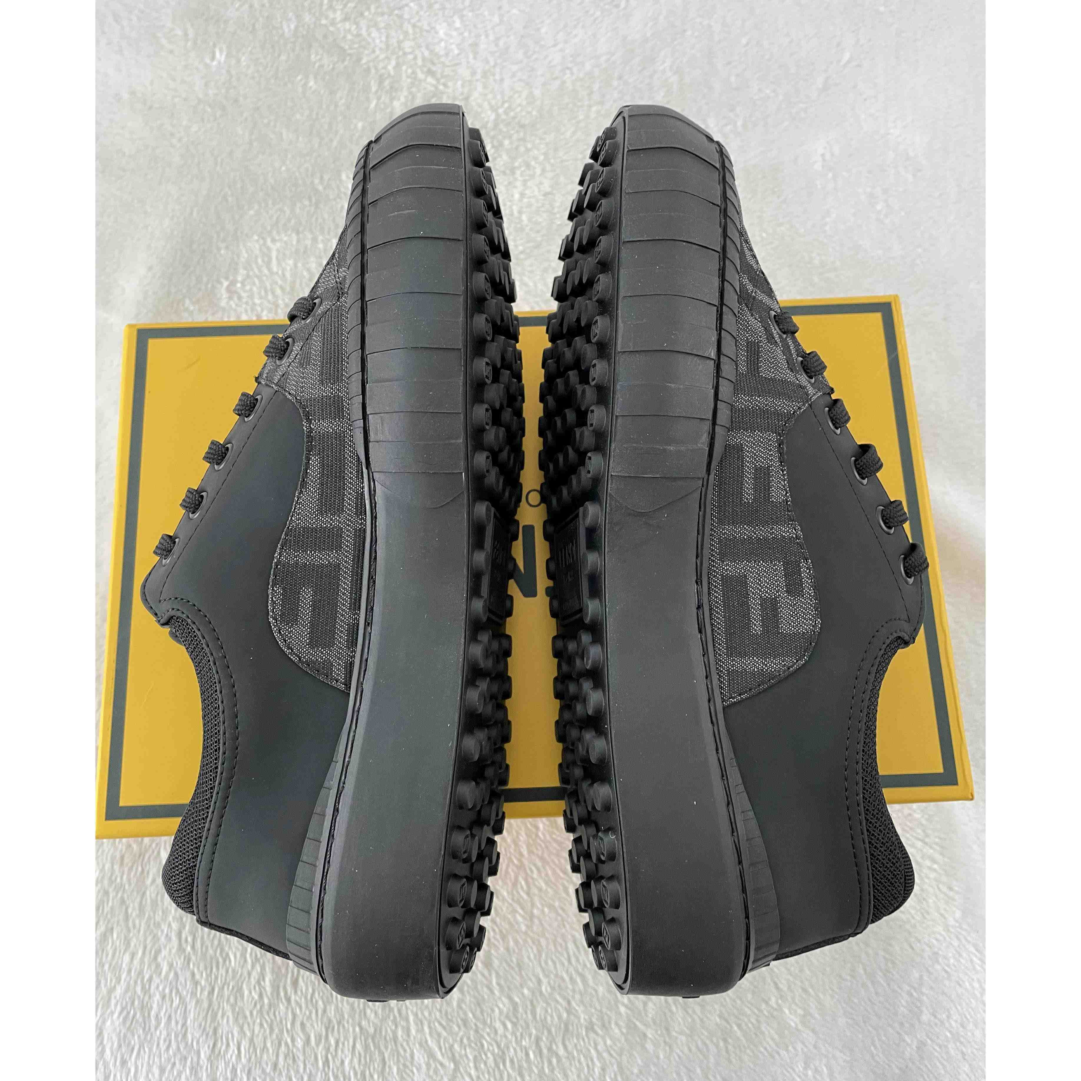 Fendi FF Black Fabric Low-tops Sneaker - DopestKickz
