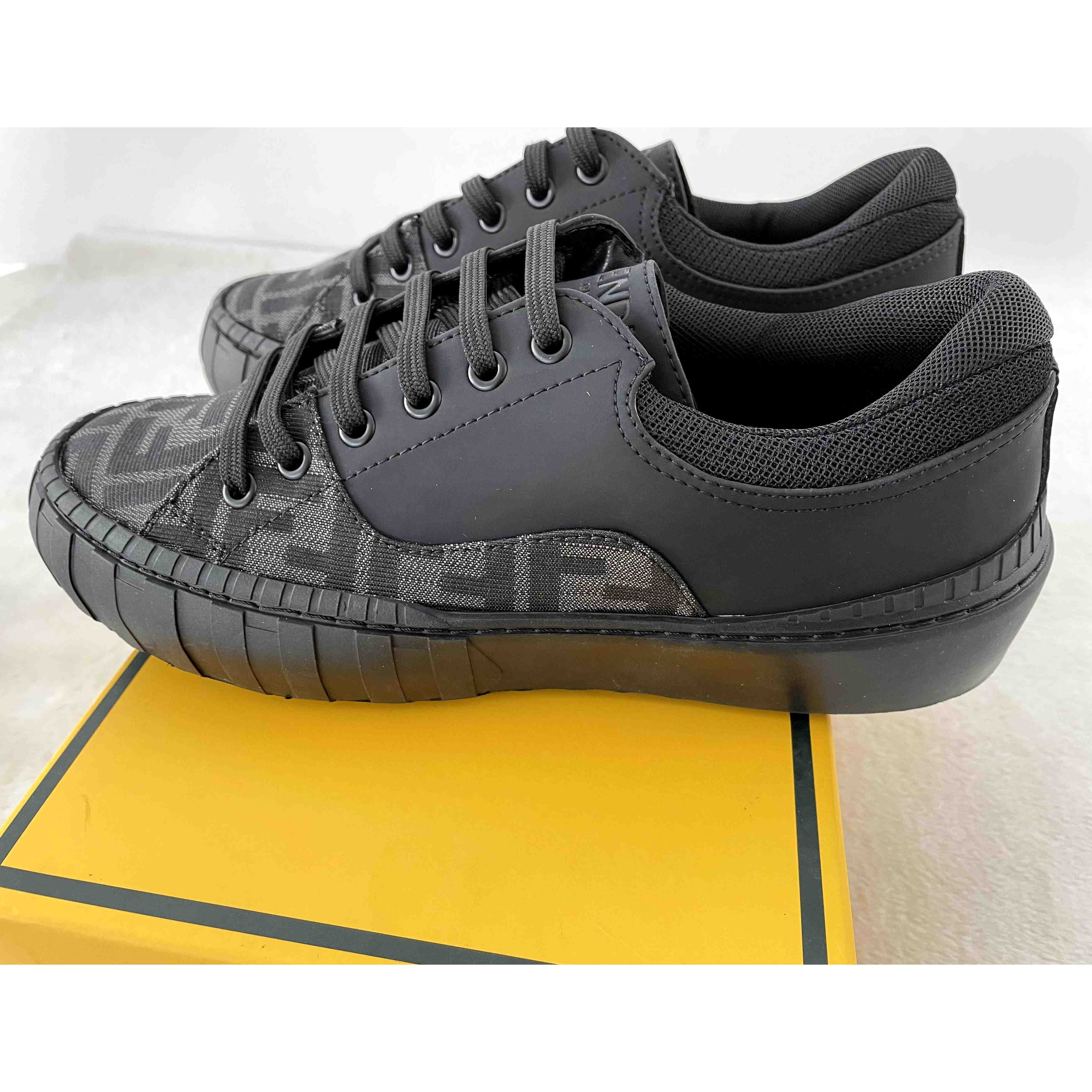 Fendi FF Black Fabric Low-tops Sneaker - DopestKickz