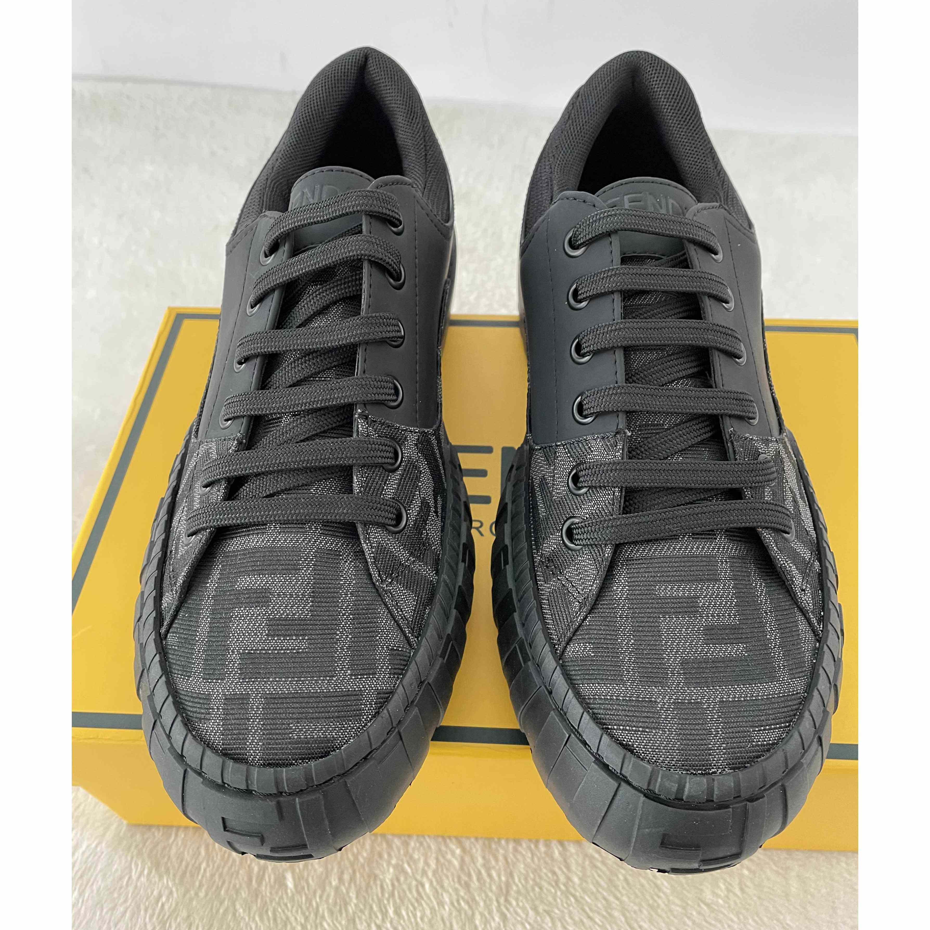 Fendi FF Black Fabric Low-tops Sneaker - DopestKickz