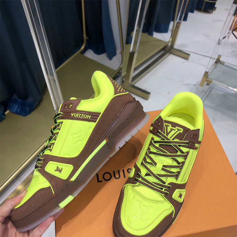 Louis Vuitton Trainer Sneaker Yellow - DopestKickz