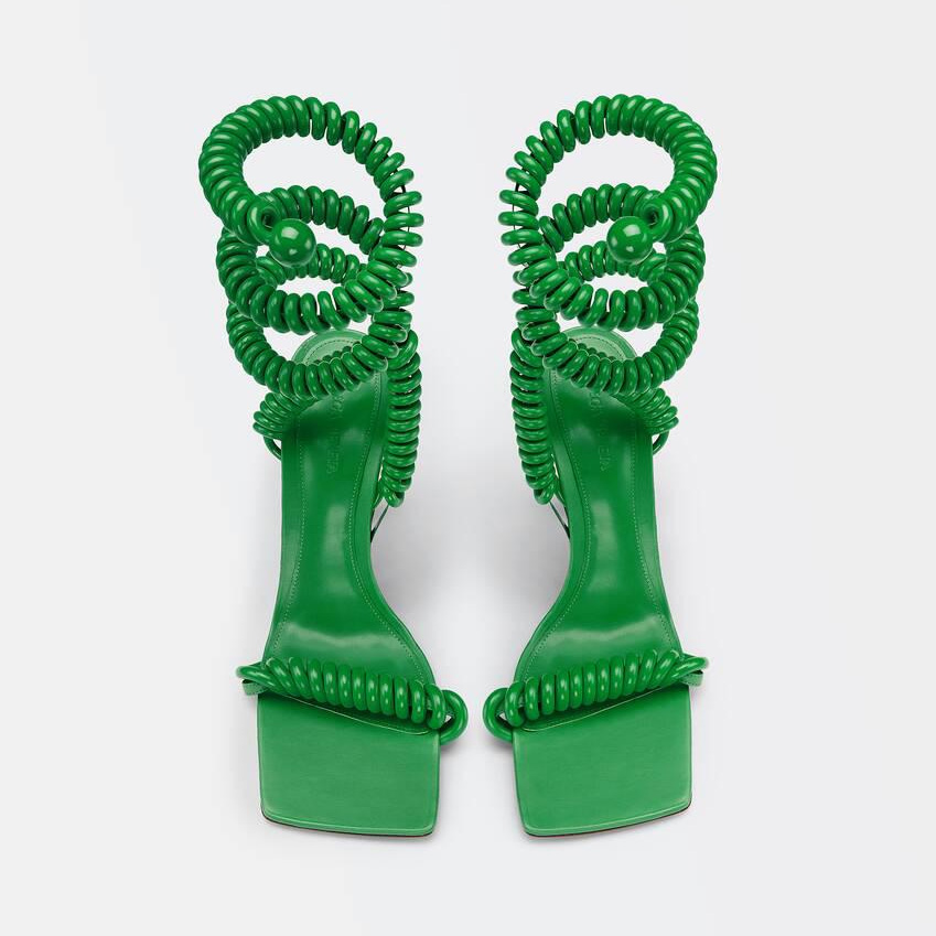 Bottega Veneta Sandals Wire Stretch Grass Womens Green - DopestKickz