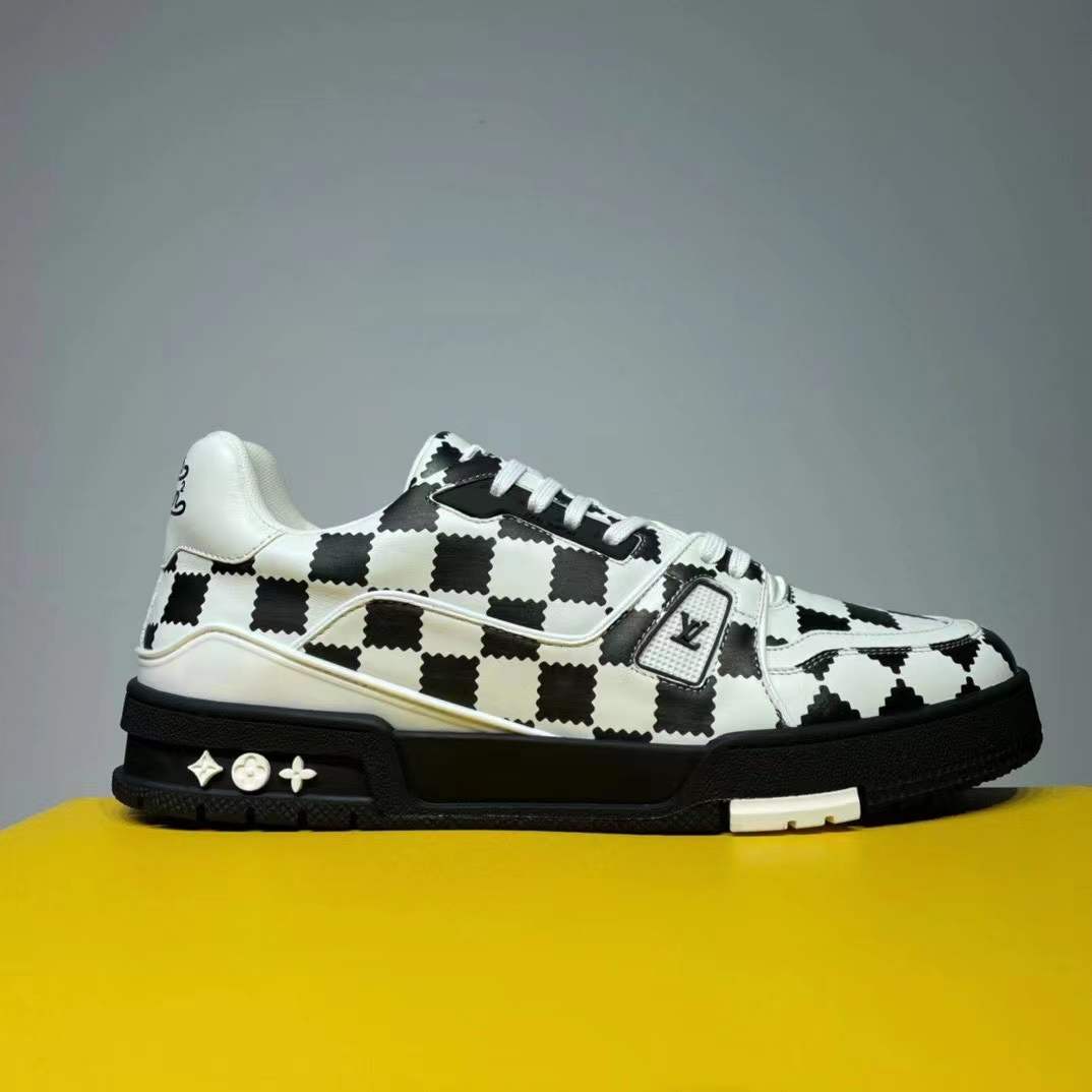 Louis Vuitton Trainer Sneaker Black White Damier - DopestKickz