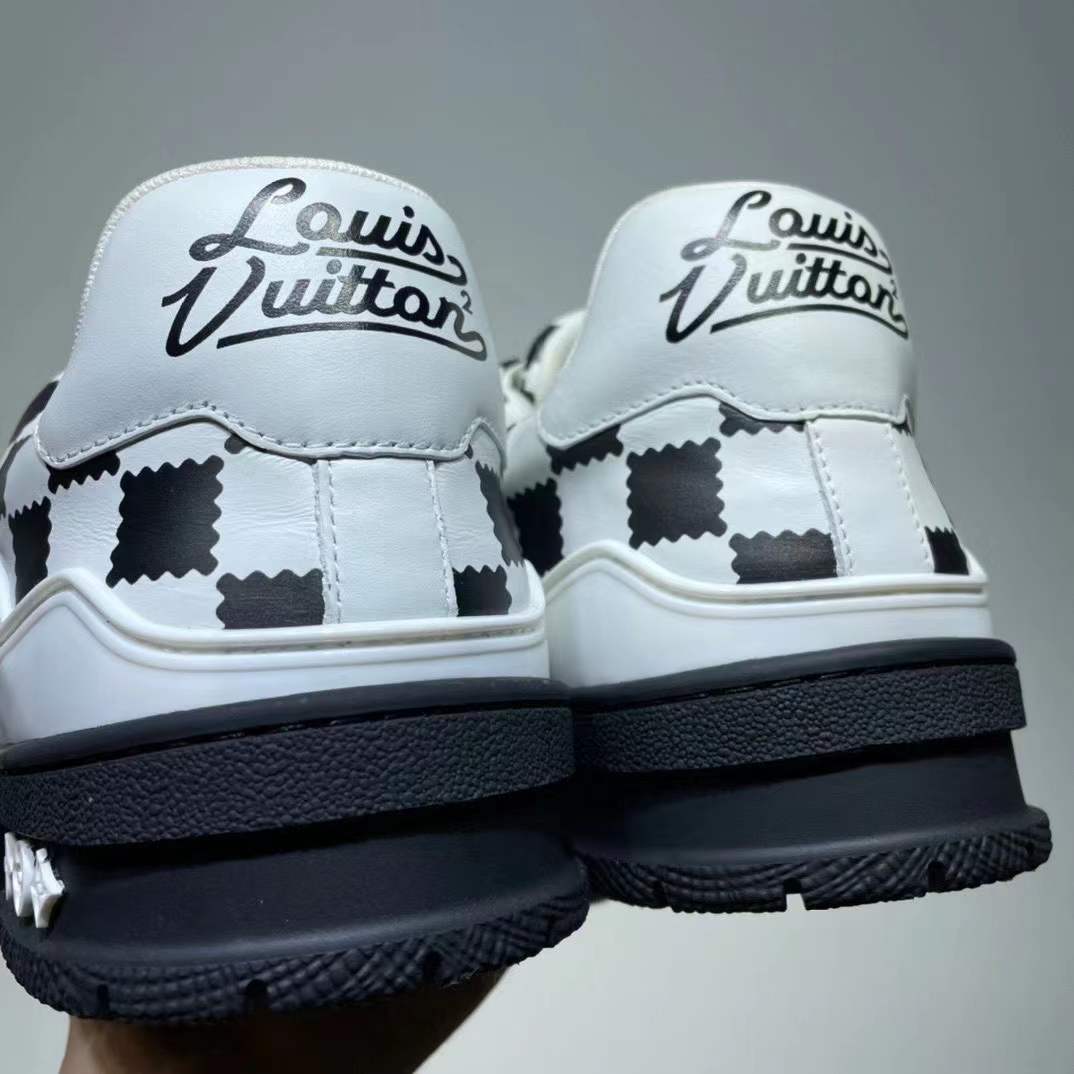 Louis Vuitton Trainer Sneaker Black White Damier - DopestKickz