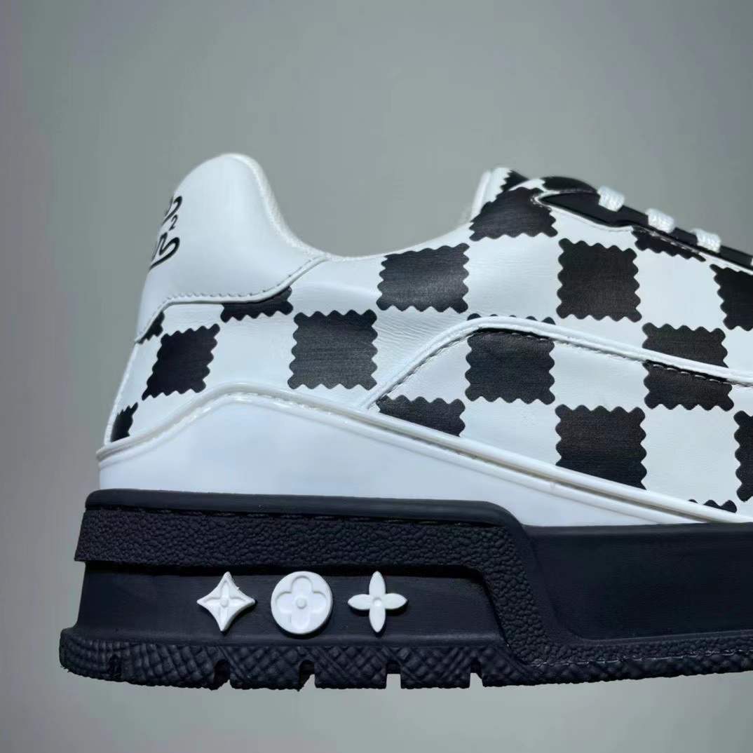 Louis Vuitton Trainer Sneaker Black White Damier - DopestKickz