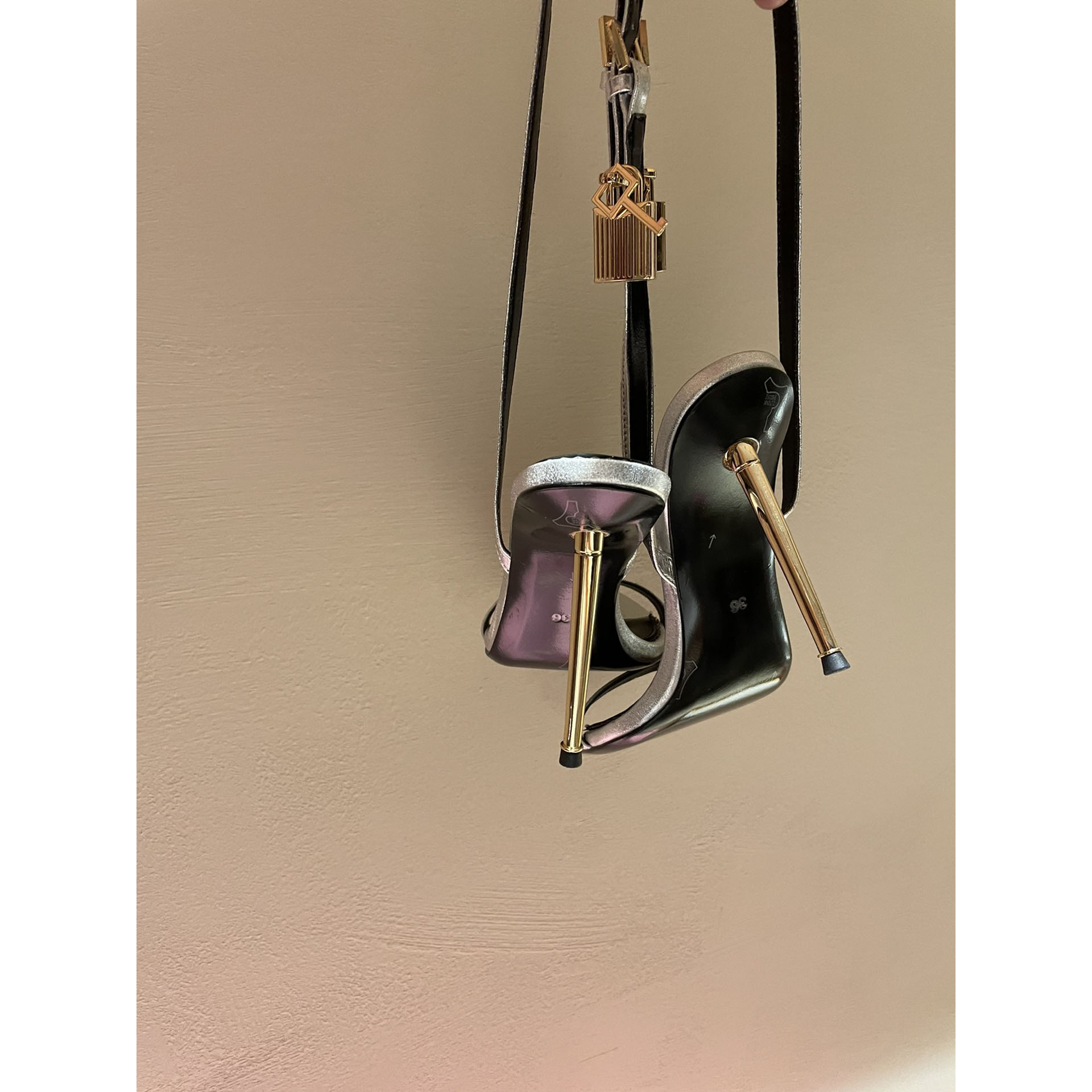 Tom Ford Silver Padlock Sandals - DopestKickz