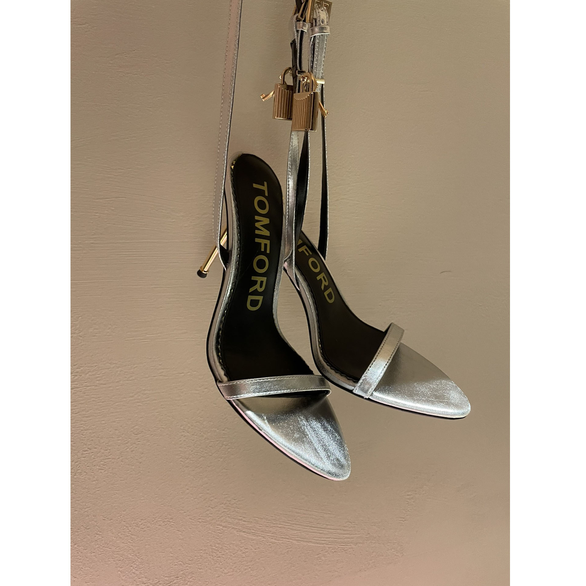 Tom Ford Silver Padlock Sandals - DopestKickz