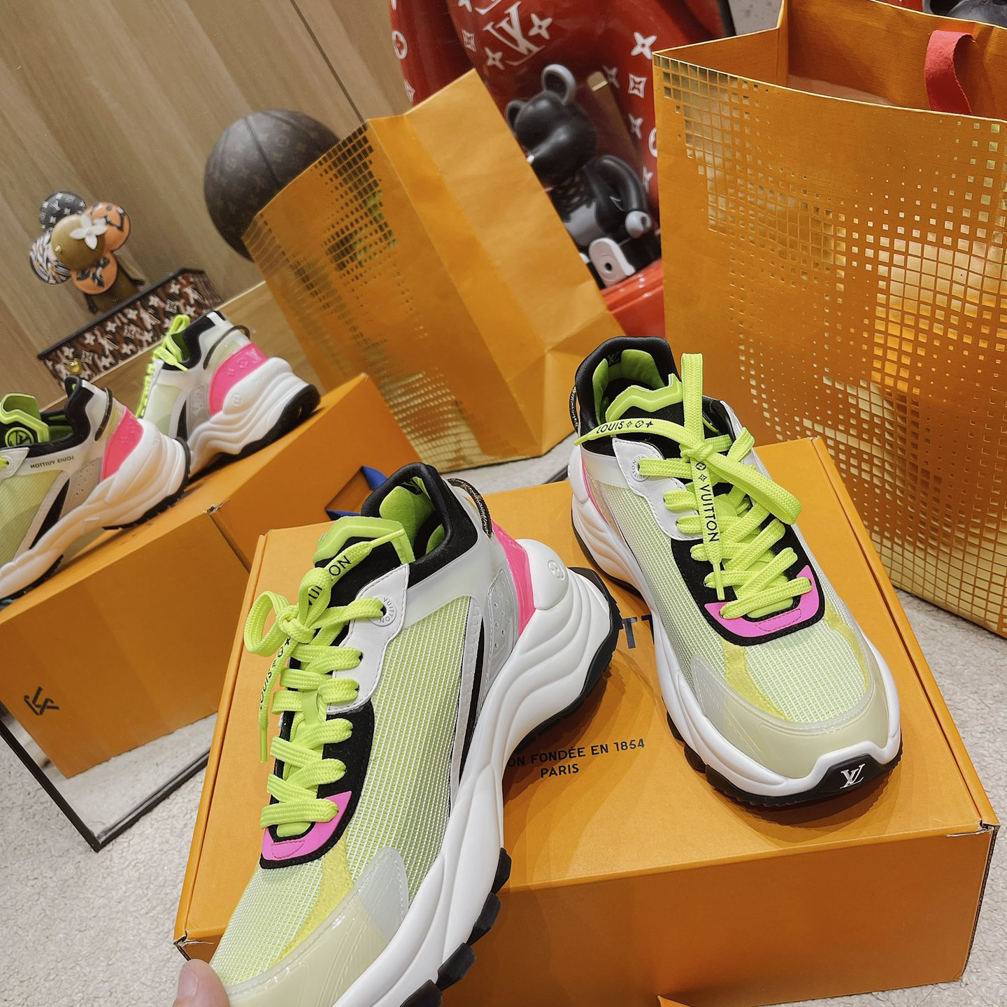 Louis Vuitton Run 55 Sneaker In Green - DopestKickz