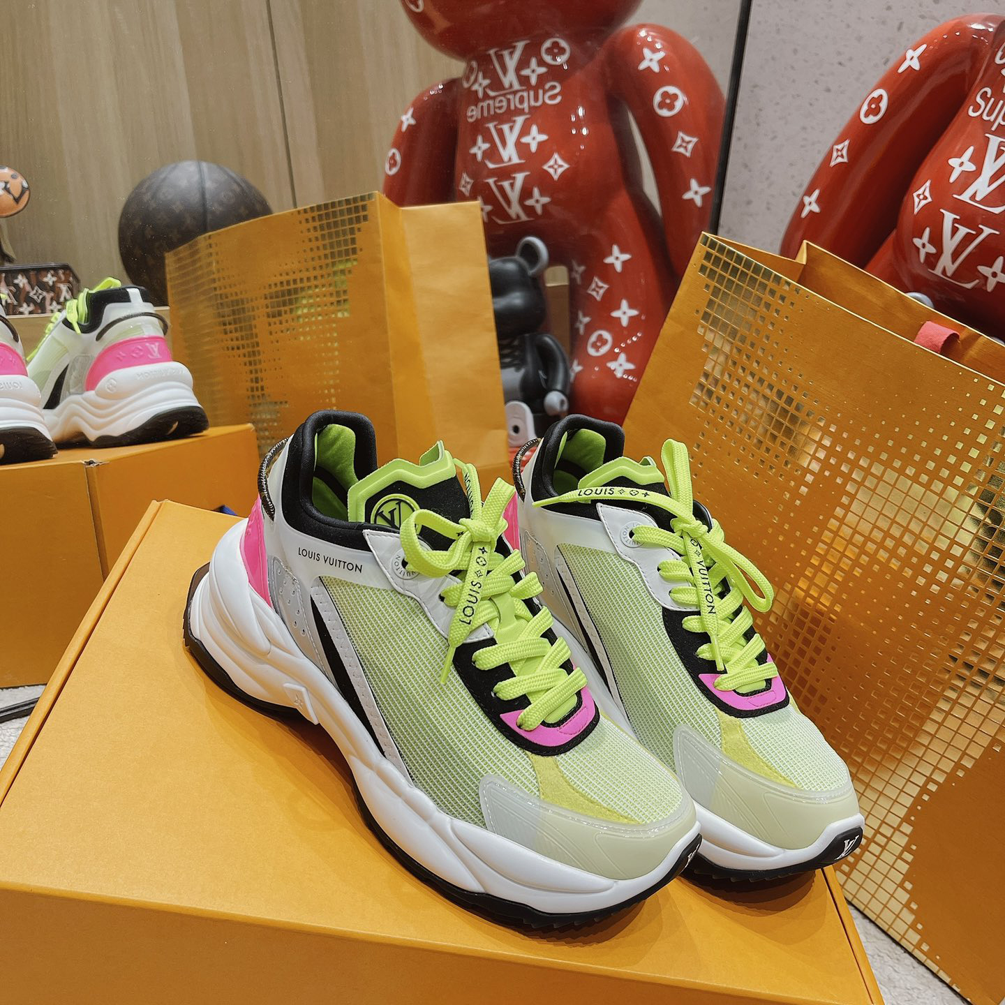Louis Vuitton Run 55 Sneaker In Green - DopestKickz
