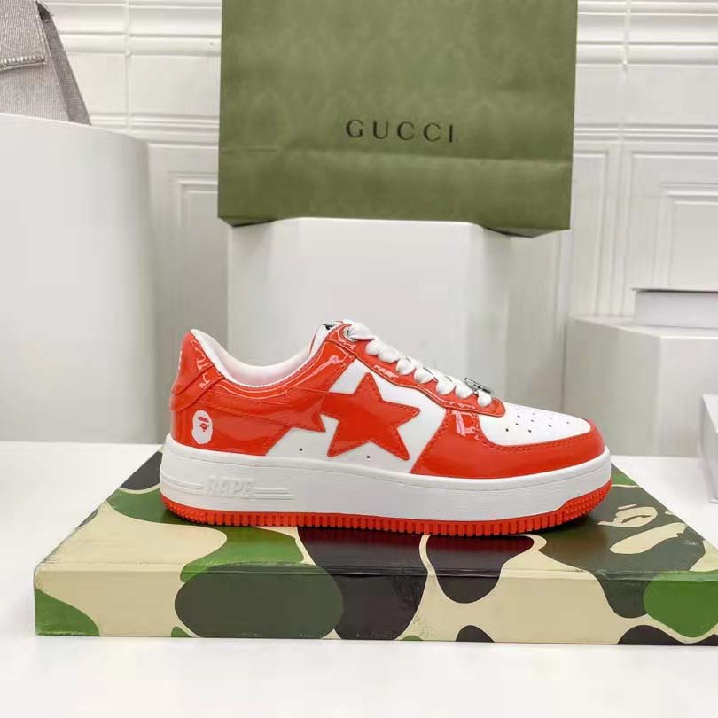 Bape A Bathing Ape Sta Low Orange Sneaker - DopestKickz