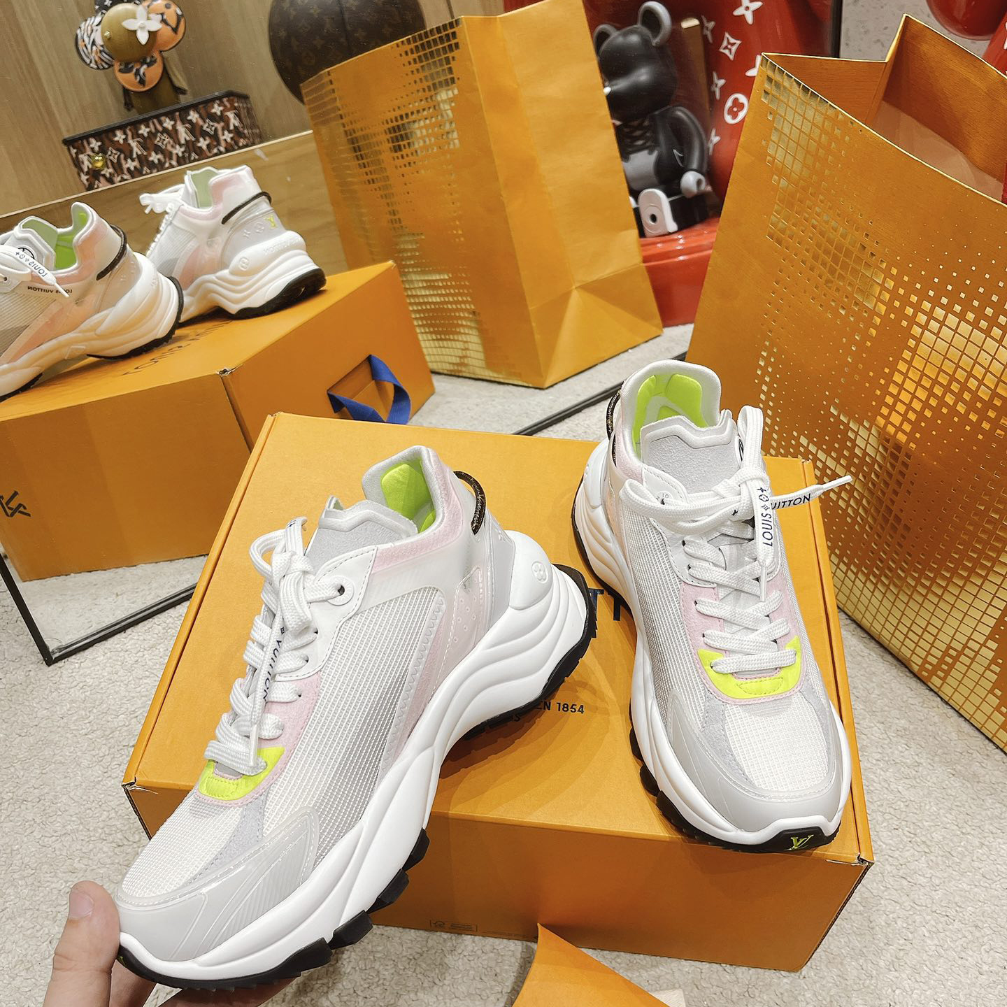 Louis Vuitton Run 55 Sneaker In Grey - DopestKickz