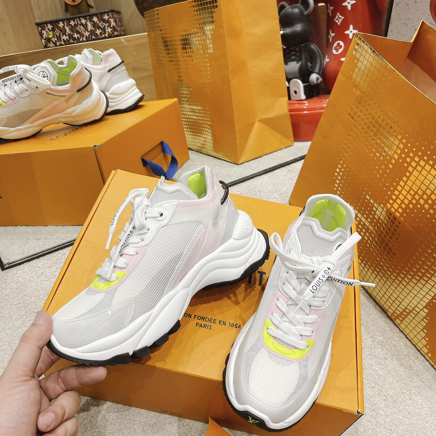 Louis Vuitton Run 55 Sneaker In Grey - DopestKickz