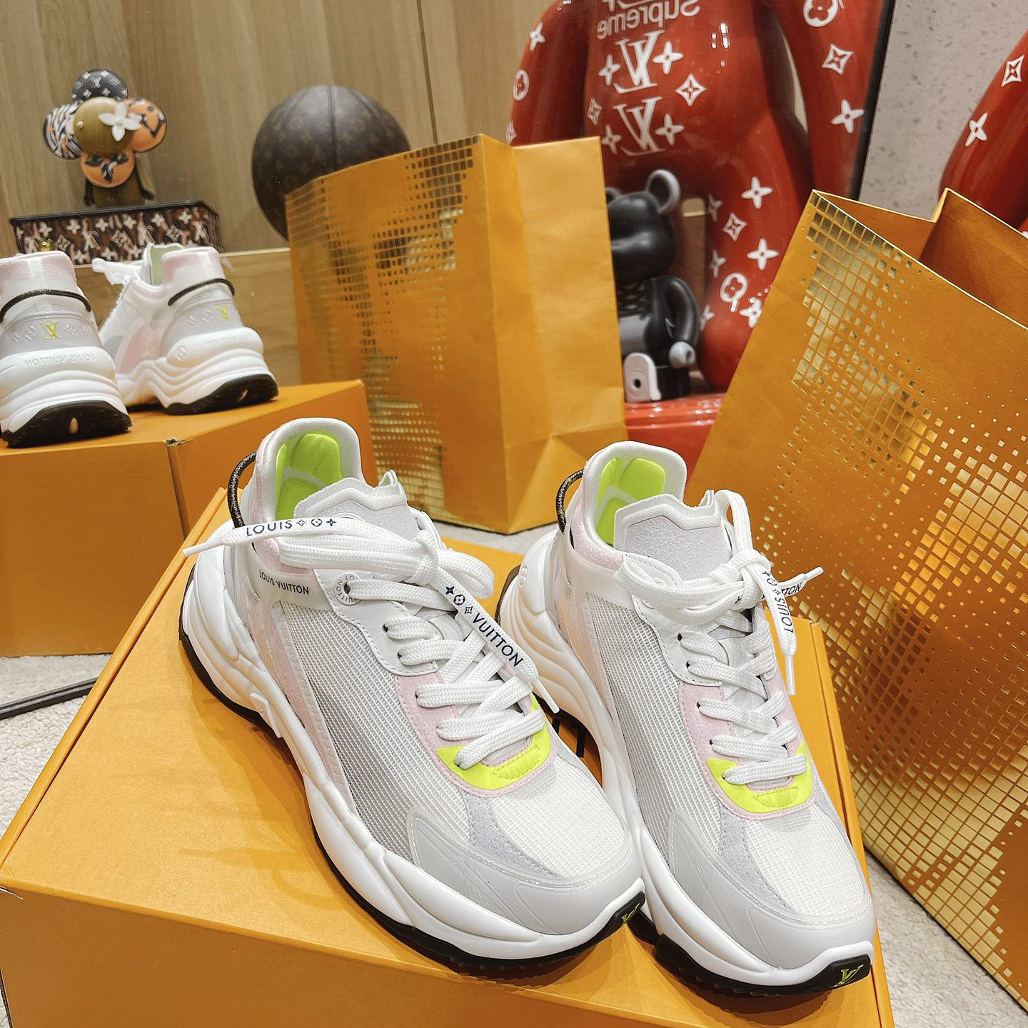 Louis Vuitton Run 55 Sneaker In Grey - DopestKickz