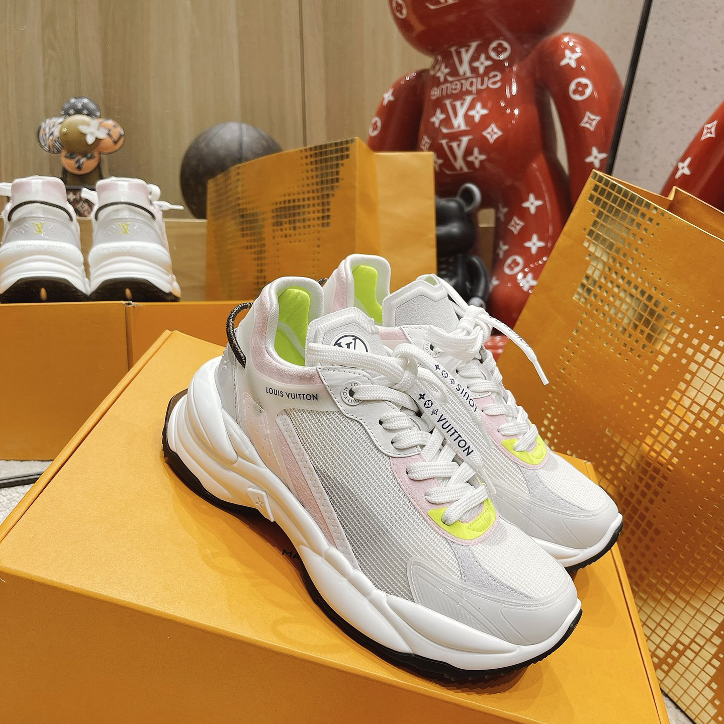 Louis Vuitton Run 55 Sneaker In Grey - DopestKickz