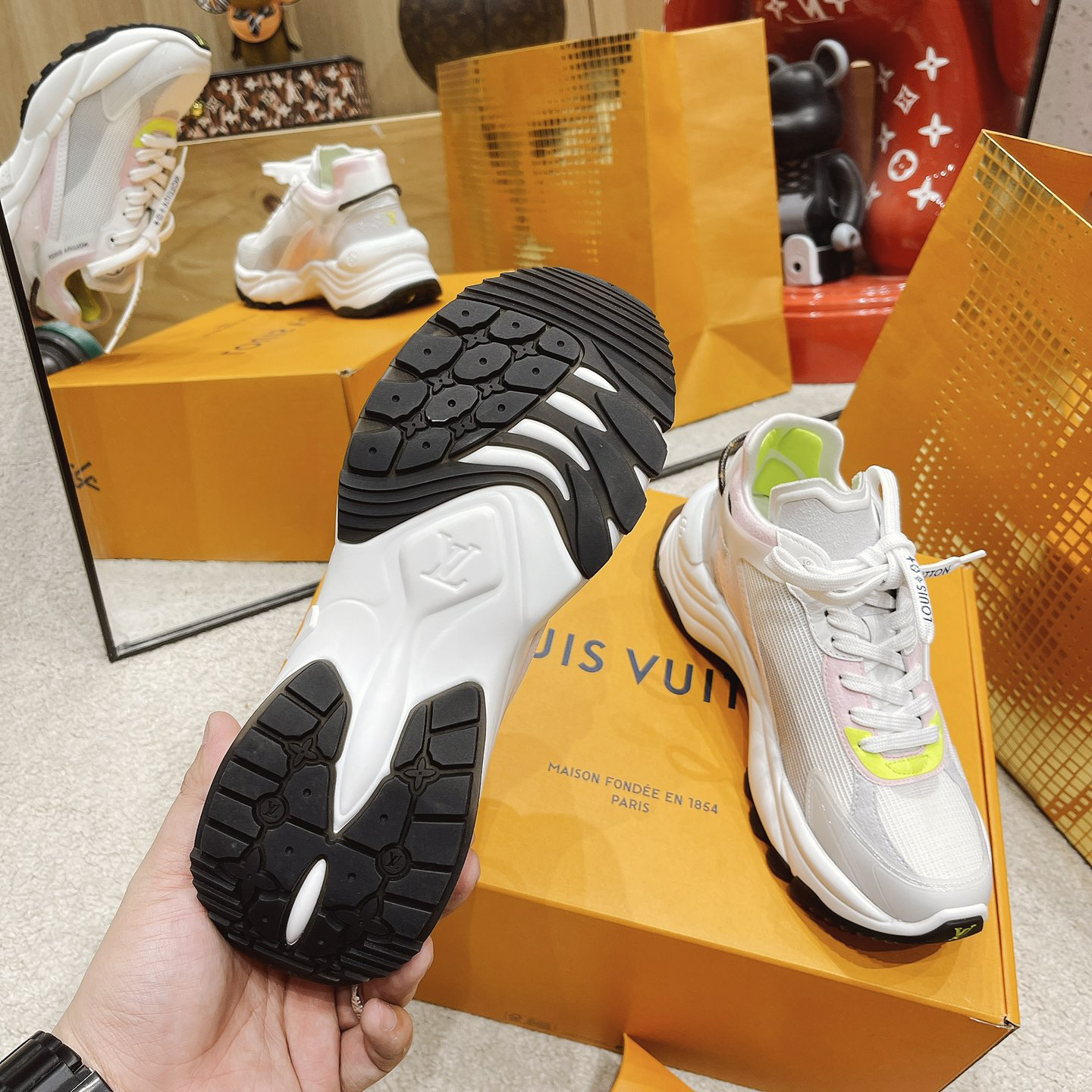 Louis Vuitton Run 55 Sneaker In Grey - DopestKickz