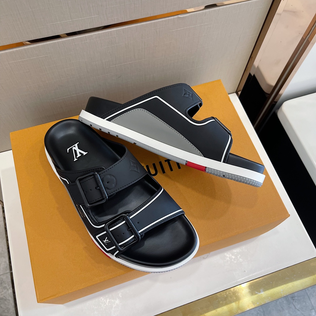 Louis Vuitton Trainer Mule In Black & Grey - DopestKickz